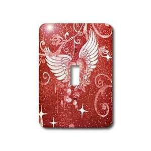 Florene Decorative   Red Heart With White Wings   Light Switch Covers 