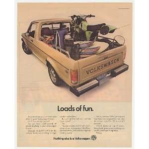   1982 VW Volkswagen Pickup Truck Loads of Fun Print Ad
