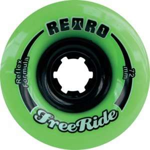 Retro Freeride 72mm 80a Lime Longboard Wheels (Set of 4)  