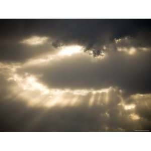  Sunlight Beams Through Clouds, Massachusetts Premium 