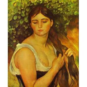   Pierre Auguste Renoir   24 x 30 inches   Girl Braid