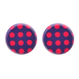  [Aznavour] Lovely & Cute Roly Poly Circle Earring / Navy 