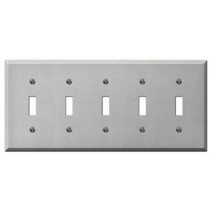  Steel collection   five gang toggle wallplate in textured 
