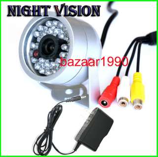 NEW 30 IR LED Wired Night Vision Security CCTV Camera+ adapter