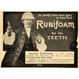 1904 Ad E W Hoyt Co Rubifoam Dentifrice Care Costume   Original Print 