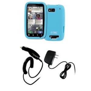  EMPIRE Light Blue Silicone Skin Case Cover + Car Charger 