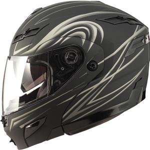   Modular Street Helmet   Medium/Derk Flat Black/Silver Automotive