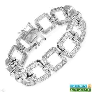   Cubic Zirconia. 33.3 grams in weight and 7 inches in length. 100%