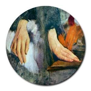  Hand Study By Edgar Degas Round Mouse Pad