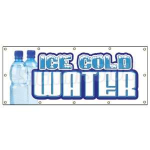  48x120 ICE COLD WATER BANNER SIGN bottled water signs 