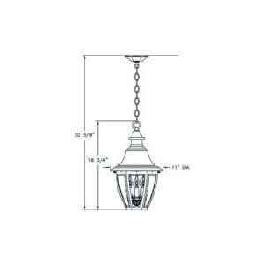   Outdoor Hanging Lantern in Granite with Clear Bent Beveled Glass glass