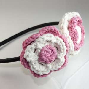  Handmade knit Crocheted Flowers Hair Band Beauty