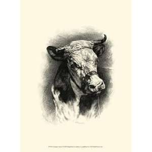  Antique Cattle I by F Lehnert 10x13