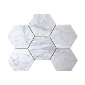  (Sample) Carrara Bianco Polished 2 Hexagon Mosaic Tile 