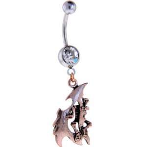  Copper Toned Skull Tribal Warrior Belly Ring Jewelry