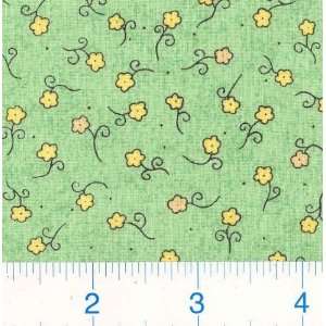  45 Wide Itty Bitty Daisy Green Fabric By The Yard Arts 