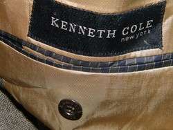 KENNETH COLE Jacket 3 BTN GRAY BLACK WOOL Blazer 40 R  