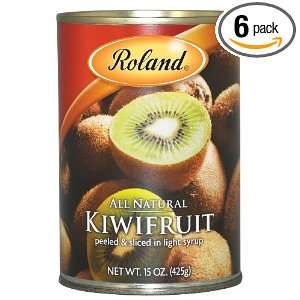 Roland Kiwi Fruit, Peeled & Sliced in Heavy Syrup, 15 Ounce Cans (Pack 
