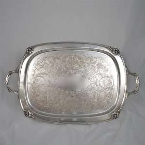  Daffodil by 1847 Rogers, Silverplate Tray, Chased Bottom w 