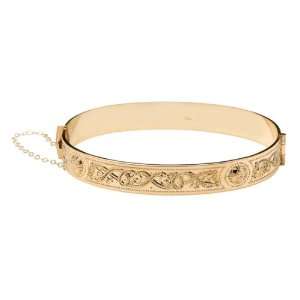  Rolled Gold Warrior Shield Bangle   Made in Ireland 