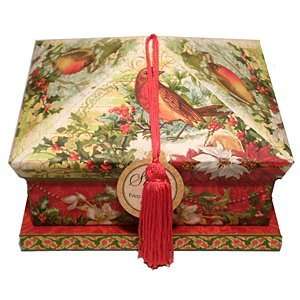   Cinnamon Soap Set 2 X 6 Oz. In Winter Red Robin Pagoda Keepsake Box