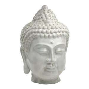  Large Antique White Ceramic Buddha Head