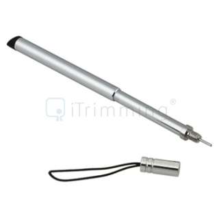 Silver Metal Retractable Touch Screen Stylus Pen For iPod iPad iPhone 