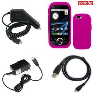  Motorola i1 Combo Solid Hot Pink Silicon Skin Case 
