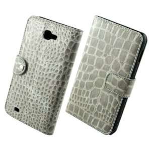 Luxury Unique Gray Crocodile Design Wallet Leather Case 