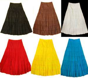 Flared Classic New Cotton Boho Gypsy Maxi Long Skirt  