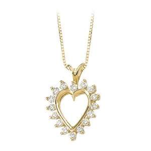   Gold 1/2 ct. Diamond Heart Pendant with Chain Katarina Jewelry