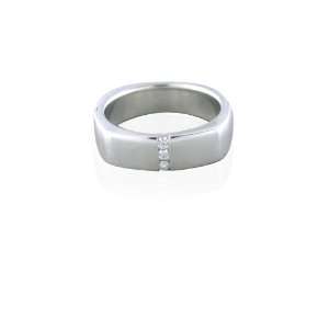  Hearts on Fire White gold Mens Duets Linear Diamond Band 