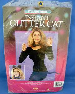 Instant Womens Adult Glitter Cat Halloween Costume  
