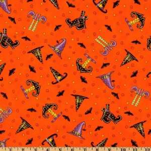  44 Wide Moda Trick or Treat Witches Hats & Shoes Orange 