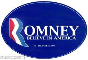 Mitt Romney 2012 Oval Design Dark BLue Bumper Sticker   Mint  