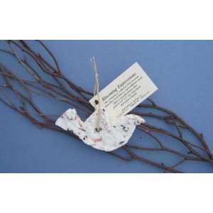  New Cast Paper Art Ornament Dove Recycled Cotton Fiber 