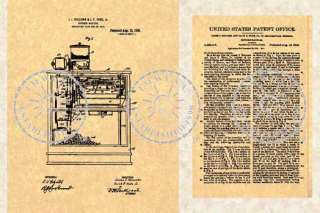 1916 PATENT for the POPCORN MACHINE   HOLCOMB #878  