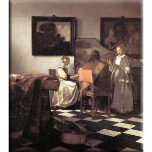   Concert 27x30 Streched Canvas Art by Vermeer, Johannes