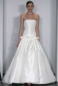 AUTHENTIC Amsale A509 Rachel Ivory Silk Satin Drop Waist Couture 