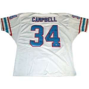  Earl Campbell Oilers White Pro Jersey w/HOF Insc Sports 