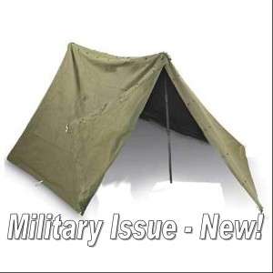 Military Surplus Two 2 Man Tent, Canvas Tent, Pup Tent   Complete US 