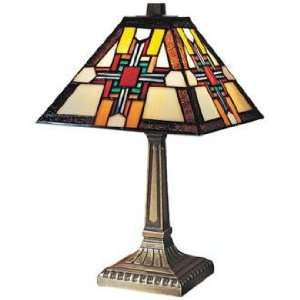 Morning Star Antique Bronze Dale Tiffany Accent Lamp