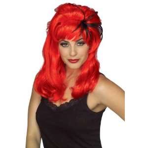  Wavy Spiderella Red Black Wig Halloween Costume Office 