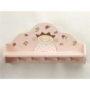  Petite Princess Pink Wall Shelf With Hooks