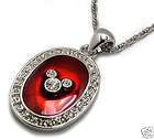 disney mickey 29mm oval red enamled crystal necklace $ 13 29 5 % off $ 