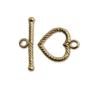  Vermeil 14mm Twisted Heart Toggle Clasp Arts, Crafts 