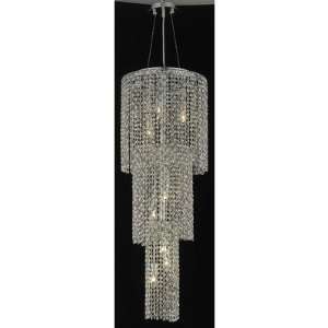  Moda 9 Light Large Round Pendant in Chrome Crystal Color 