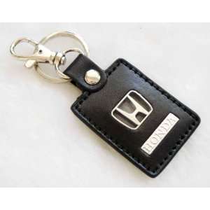  Black Leather Honda Logo Car Keychain Automotive