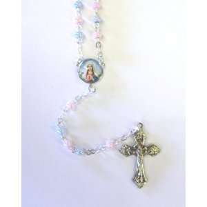  3mm Pink and Blue Rosary (McVan 643R)