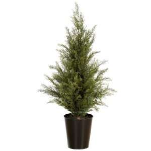  3 Potted Cypress Artificial Tree   Unlit
